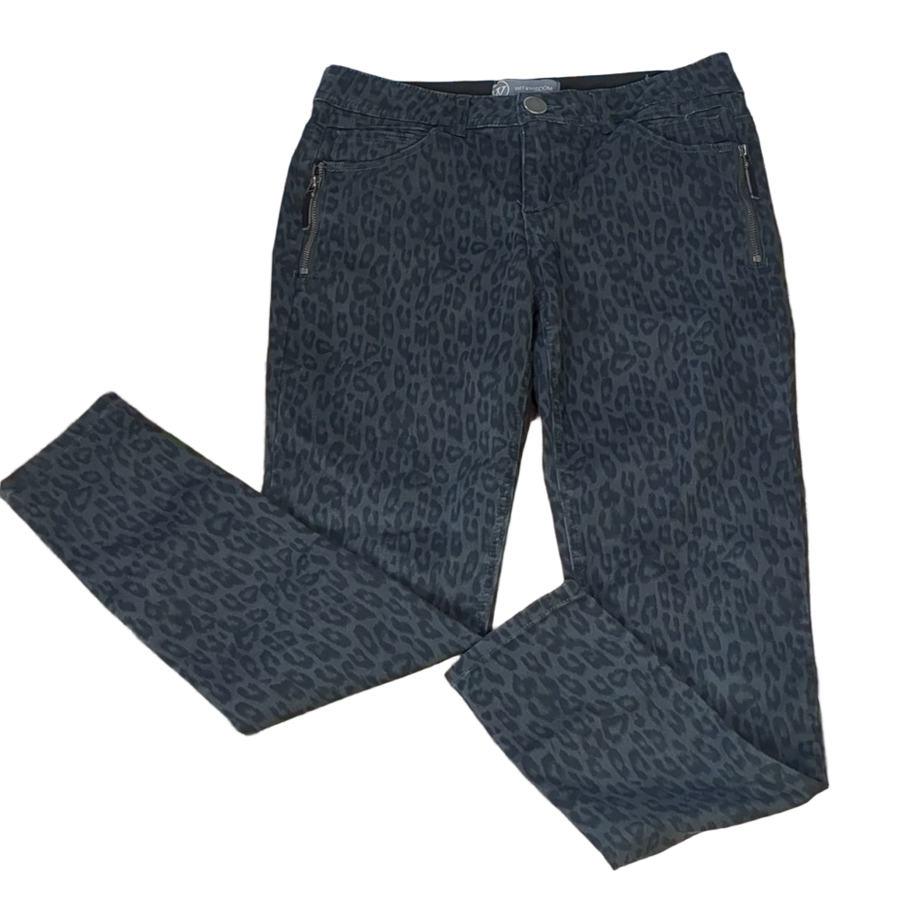 WIT & wisdom gray leopard jeans size 6
